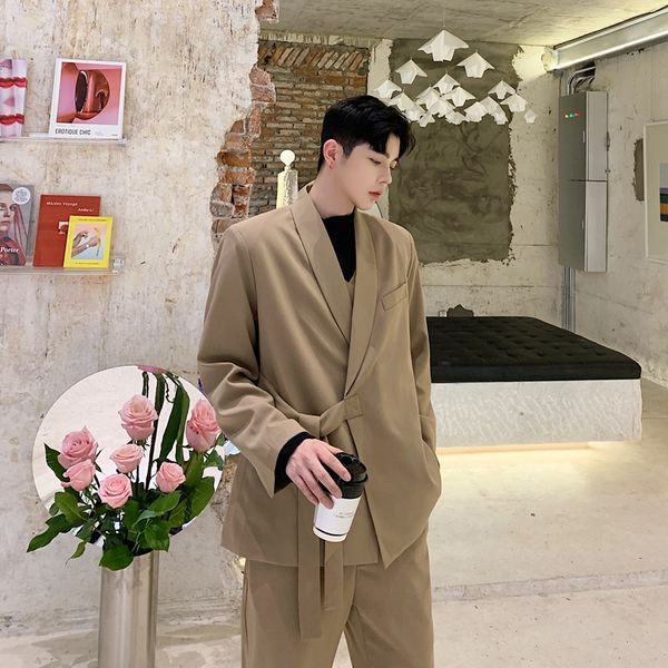 mixcubic 2019 autumn korean style personality rope design suit men casual loose covered button blazers for men m-xl, White;black
mixcubic 2019 autumn korean style personality rope design suit men casual loose covered button blazers for men m-xl, White;black