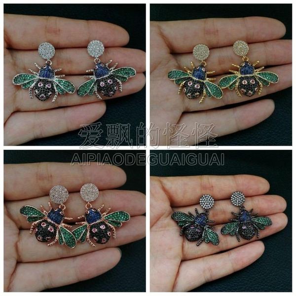 women's 22x34mm cubic zircon pave earrings insect earrings jewelry design, Golden
women's 22x34mm cubic zircon pave earrings insect earrings jewelry design, Golden