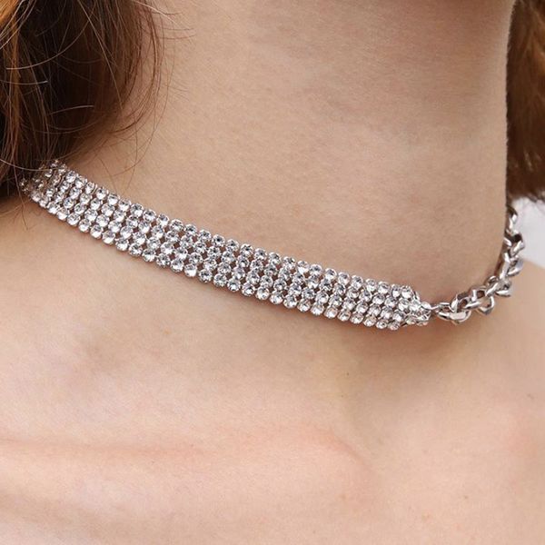 multilayer crystal choker necklace for women rhinestone zircon brilliant shiny bling clavicle chain necklace party night club, Golden;silver
multilayer crystal choker necklace for women rhinestone zircon brilliant shiny bling clavicle chain necklace party night club, Golden;silver