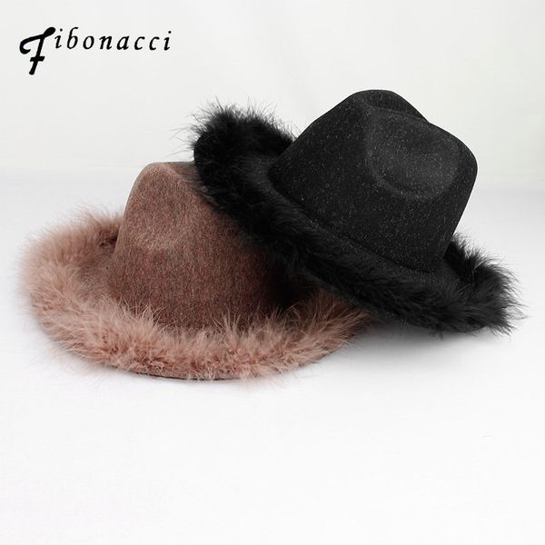 fibonacci female jazz hat lmitation ostrich hair edge wool felt fedoras hats for women, Blue;gray
fibonacci female jazz hat lmitation ostrich hair edge wool felt fedoras hats for women, Blue;gray