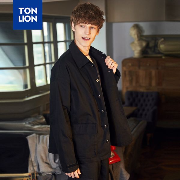 tonlion 2020 spring black mens jackets shirt style long sleeve outerwear & coats safari style jacket with pockets letter deco, Black;brown
tonlion 2020 spring black mens jackets shirt style long sleeve outerwear & coats safari style jacket with pockets letter deco, Black;brown