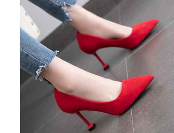 2019 women's shoes in spring and autumn with new style high heel fine heel pointed end suede shoes heel 5cm,8cm @2089, Black
2019 women's shoes in spring and autumn with new style high heel fine heel pointed end suede shoes heel 5cm,8cm @2089, Black