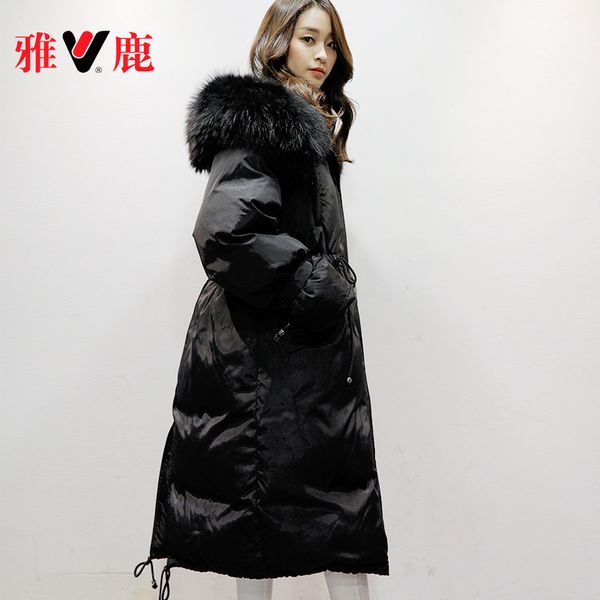 yaloo/yaloo fashion korean-style oversize mid-length windproof warm down jacket, Black;white
yaloo/yaloo fashion korean-style oversize mid-length windproof warm down jacket, Black;white
