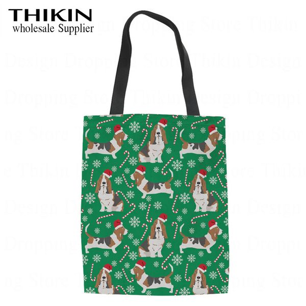 thikin christmas basset hound dog floral print women fashion casual reusable shopping bag cartoon puppy handbag eco-friendly bag
thikin christmas basset hound dog floral print women fashion casual reusable shopping bag cartoon puppy handbag eco-friendly bag