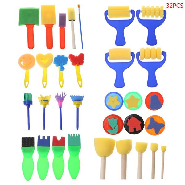 32pcs/set washable sponge painting brushes set tool for kids children toddler early education toys art supplies gifts q6pa
32pcs/set washable sponge painting brushes set tool for kids children toddler early education toys art supplies gifts q6pa