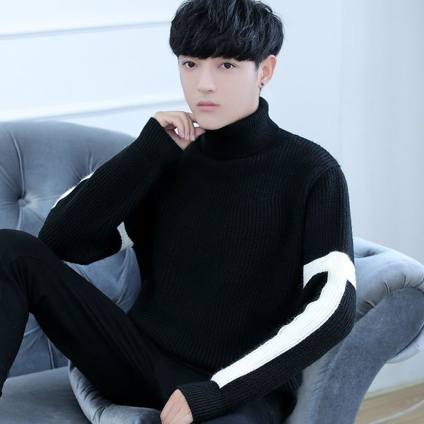 in the fall and winter of 2019 turtleneck men tide loose new warm sweater, White;black
in the fall and winter of 2019 turtleneck men tide loose new warm sweater, White;black