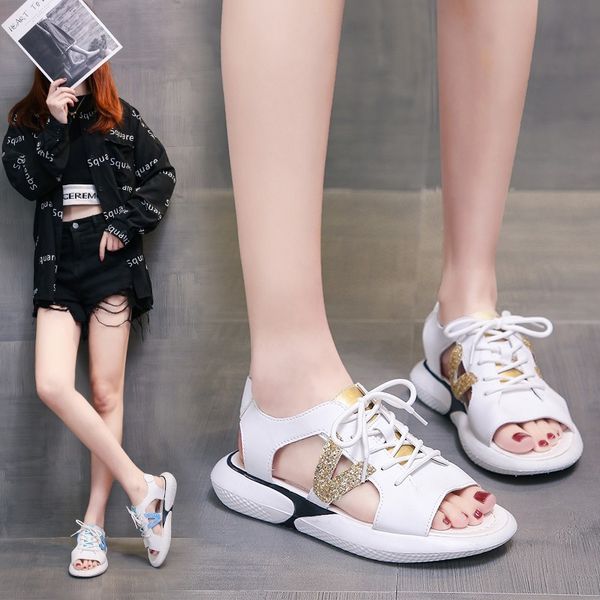 women's sandals spring summer ladies shoes low heel lace up beach shoe sequins peep-toe casual flat sandalias female#0414, Black
women's sandals spring summer ladies shoes low heel lace up beach shoe sequins peep-toe casual flat sandalias female#0414, Black
