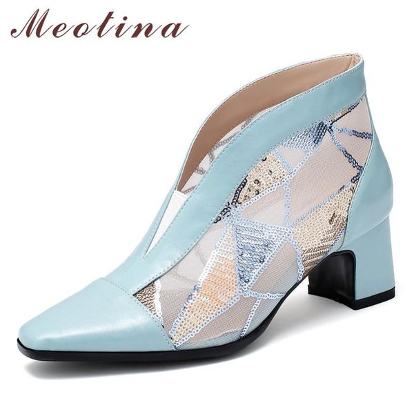 meotina summer boots women shoes natural genuine leather thick heels ankle boots mesh cutout square toe shoes ladies size 33-43, Black
meotina summer boots women shoes natural genuine leather thick heels ankle boots mesh cutout square toe shoes ladies size 33-43, Black