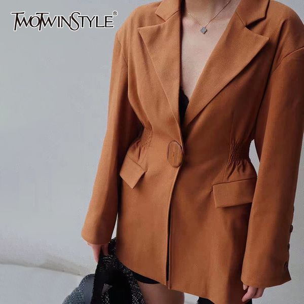 twotwinstyle solid summer women's blazer notched collar long sleeve slim tunic elegant coats female 2019 fashion clothing new, White;black
twotwinstyle solid summer women's blazer notched collar long sleeve slim tunic elegant coats female 2019 fashion clothing new, White;black