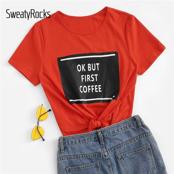 sweatyrocks orange t-shirt women letter print summer 2019 short sleeve tee shirt female athleisure solid casual, White
sweatyrocks orange t-shirt women letter print summer 2019 short sleeve tee shirt female athleisure solid casual, White