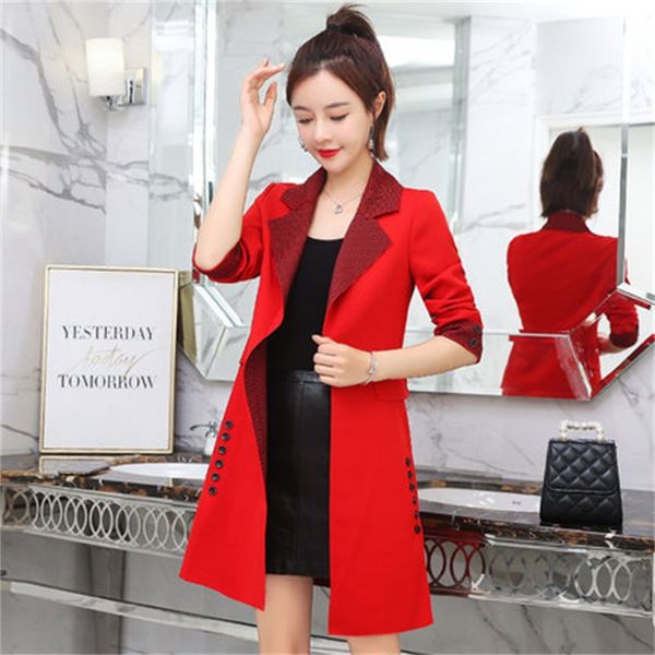 women's trench coats spring and autumn retro temperament houndstooth hit color mid-length suit collar without lining elegant ladies coa, Tan;black
women's trench coats spring and autumn retro temperament houndstooth hit color mid-length suit collar without lining elegant ladies coa, Tan;black
