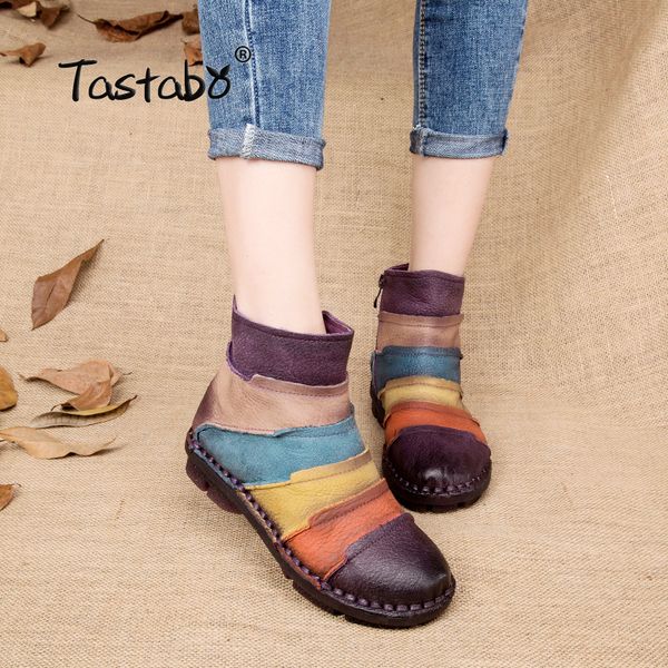 tastabo boots genuine leather ankle shoes vintage casual shoes design handmade plus size women boots, Black
tastabo boots genuine leather ankle shoes vintage casual shoes design handmade plus size women boots, Black