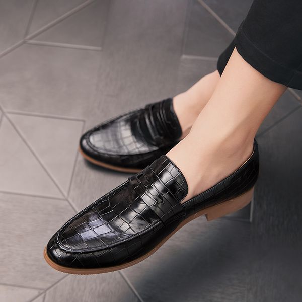2019 Spring Autumn Shoes Men Casual Dress Loafers Elegant Leather Brown Design Unique Comfortable Business leather shoes men, Black
2019 Spring Autumn Shoes Men Casual Dress Loafers Elegant Leather Brown Design Unique Comfortable Business leather shoes men, Black