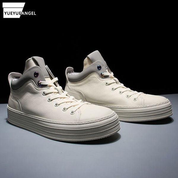 genuine leather mens high casual leather shoes korean breathable lace up round toe mixed colors thick bottom sneakers shoes, Black
genuine leather mens high casual leather shoes korean breathable lace up round toe mixed colors thick bottom sneakers shoes, Black