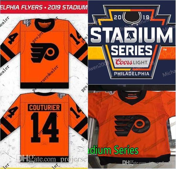 2019 Stadium Series Jerseys 79 Carter Hart 28 Claude Giroux 14 Sean Couturier 17 Wayne Simmonds Philadelphia Flyers 37 Brian Elliott