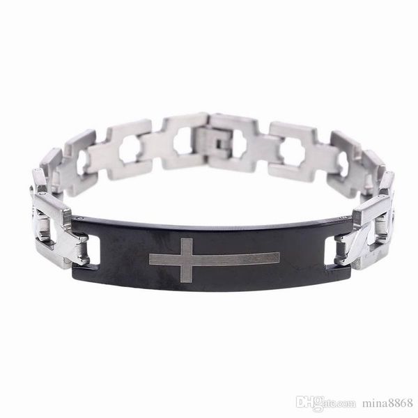 wholesale men's design stainless steel bracelet silver chain lords prayer link chain cross bracelet wristtband wholesale, Black
wholesale men's design stainless steel bracelet silver chain lords prayer link chain cross bracelet wristtband wholesale, Black