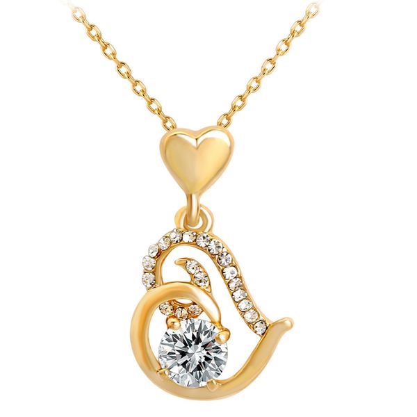 trendy fashion jewelry beautiful european and american love inlaid zircon alloy pendant female clavicle heart-shaped necklace, Silver
trendy fashion jewelry beautiful european and american love inlaid zircon alloy pendant female clavicle heart-shaped necklace, Silver