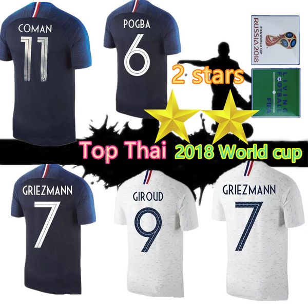 2 star 2018 world cup soccer jersey griezmann mbappe pogba home away blue and white soccer jersey two stars dembele martial football shirt, Black;yellow
2 star 2018 world cup soccer jersey griezmann mbappe pogba home away blue and white soccer jersey two stars dembele martial football shirt, Black;yellow