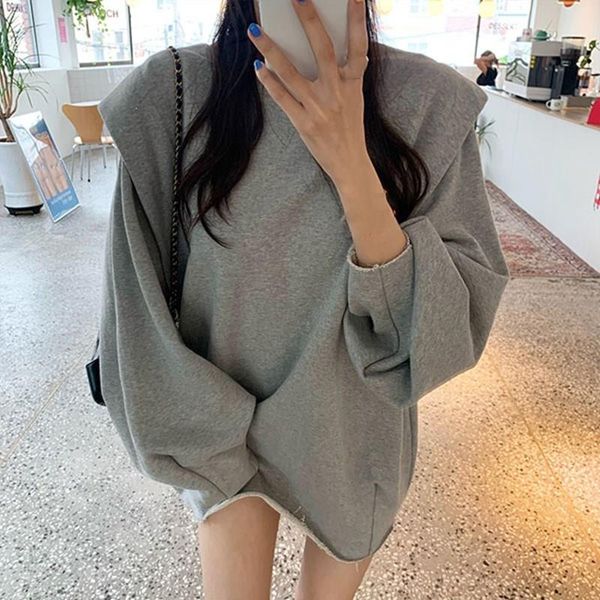 women's casual patchwork pullovers korean o neck long sleeve sweatshirt 2019 autumn grey oversized sweatshirts, Black
women's casual patchwork pullovers korean o neck long sleeve sweatshirt 2019 autumn grey oversized sweatshirts, Black