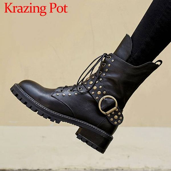 handmade genuine leather handsome girls roud toe med square heels rivets studded buckle belt zip plus size mild-calf boots l52, Black
handmade genuine leather handsome girls roud toe med square heels rivets studded buckle belt zip plus size mild-calf boots l52, Black