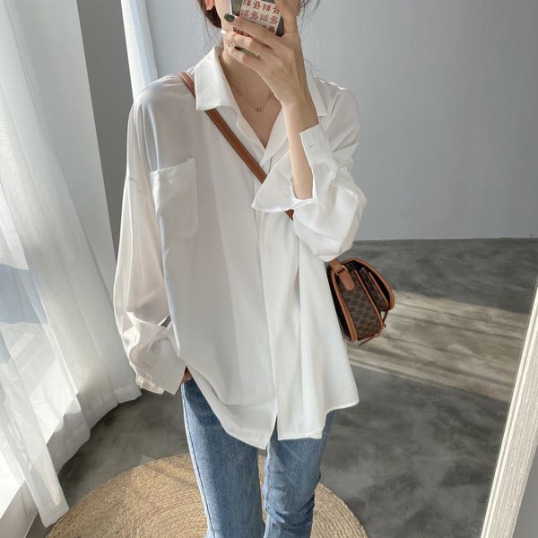 2020 boyfriend style women spring oversied blouses turn down collar womens and blouses boho shirt blusas roupa feminina, White
2020 boyfriend style women spring oversied blouses turn down collar womens and blouses boho shirt blusas roupa feminina, White