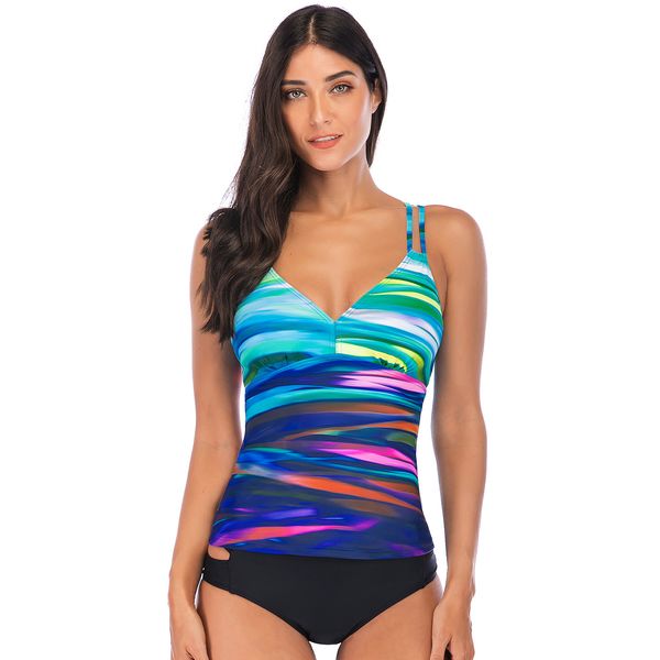 wholesale 2020 womens bikini two-piece swimsuit female floral swimwear back cross conservative elegant tankini for women, White;black
wholesale 2020 womens bikini two-piece swimsuit female floral swimwear back cross conservative elegant tankini for women, White;black