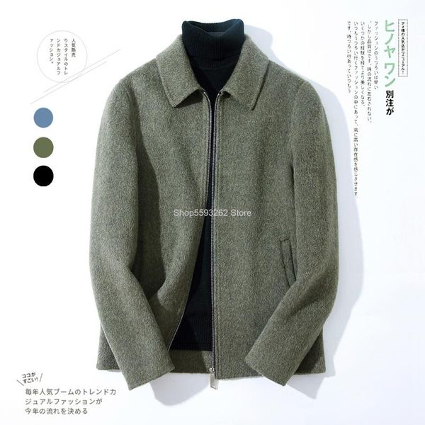 men's wool & blends albaca alpaca double-sided what about cashmere short money coat male thicken woolen, Black
men's wool & blends albaca alpaca double-sided what about cashmere short money coat male thicken woolen, Black