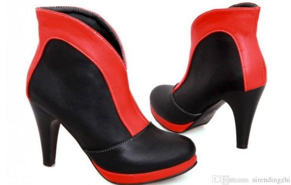 2019 women's boots in winter with new style high heel fine heel round head @1037, Black
2019 women's boots in winter with new style high heel fine heel round head @1037, Black