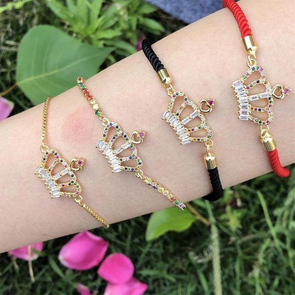 charm copper micro-set zircon crown adjustable bracelet with electroplated gold for ladies gift couple bracelet jewelry, Black
charm copper micro-set zircon crown adjustable bracelet with electroplated gold for ladies gift couple bracelet jewelry, Black