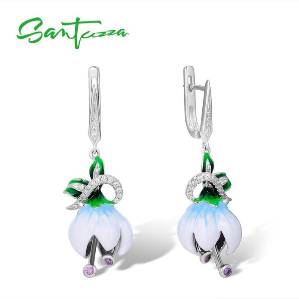 santuzza silver earrings for women genuine 925 sterling silver exquisite white blooming flower fine jewelry handmade enamel, Golden;silver
santuzza silver earrings for women genuine 925 sterling silver exquisite white blooming flower fine jewelry handmade enamel, Golden;silver