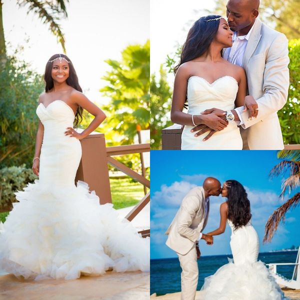 classy mermaid beach wedding dresses south african tiered ruffles plus size country trumpet bridal gowns vintage vestido de novia 2019 cheap, White
classy mermaid beach wedding dresses south african tiered ruffles plus size country trumpet bridal gowns vintage vestido de novia 2019 cheap, White