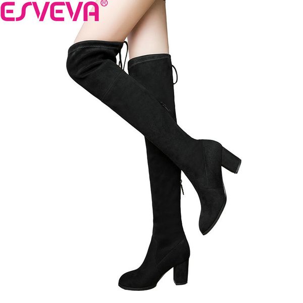 esveva 2020 over the knee boots winter round toe warm women boots lady short plush + stretch fabric fashion boots big size 34-43, Black
esveva 2020 over the knee boots winter round toe warm women boots lady short plush + stretch fabric fashion boots big size 34-43, Black