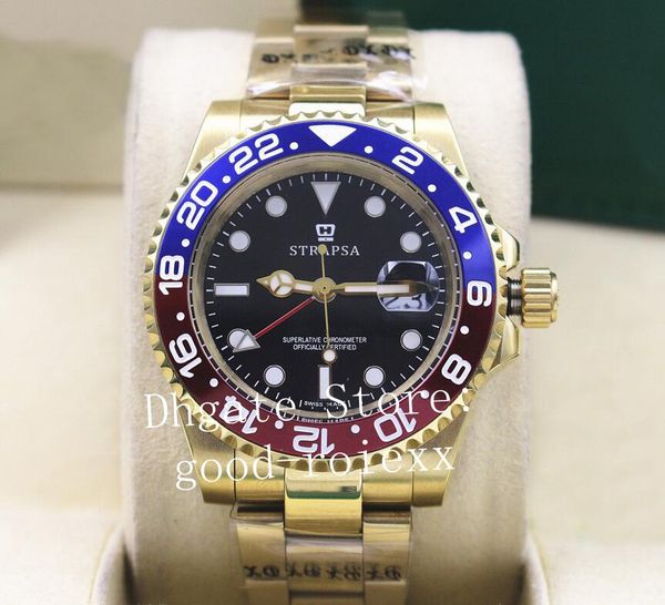 Top Luxury Мужские часы с синими и красными рамками Автоматические часы 2813 Gold Gmt II Мужс
Top Luxury Мужские часы с синими и красными рамками Автоматические часы 2813 Gold Gmt II Мужс