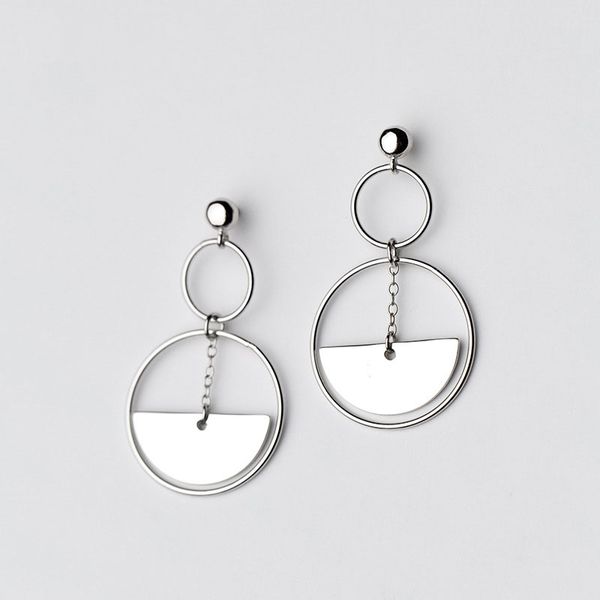 fashion mother child circular solid 925 sterling silver dangling earrings, Golden;silver
fashion mother child circular solid 925 sterling silver dangling earrings, Golden;silver