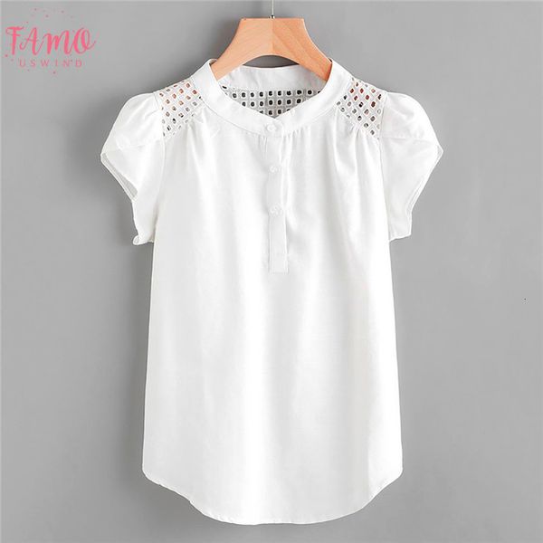 2020 women blouse summer hollow casual loose short sleeve solid lace v neck applique chiffon blouses female shirts vest blusa, White
2020 women blouse summer hollow casual loose short sleeve solid lace v neck applique chiffon blouses female shirts vest blusa, White