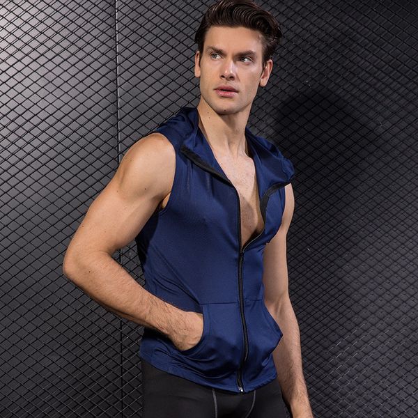 men' cotton sleeveless hoodie bodybuilding workout tank muscle fitness shirts male jackets zipper hood, White;black
men' cotton sleeveless hoodie bodybuilding workout tank muscle fitness shirts male jackets zipper hood, White;black
