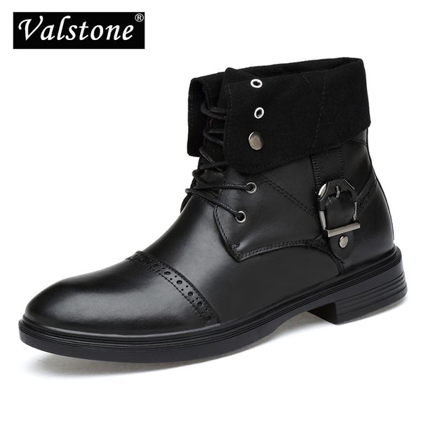valstone men's genuine leather boots 2018 superior waterproof original leather snow boot high warm shoes classical plus size 48, Black
valstone men's genuine leather boots 2018 superior waterproof original leather snow boot high warm shoes classical plus size 48, Black