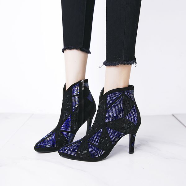 autumn pointed toe keep warm ankle boots women pumps stiletto rhinestone high heel shoes woman fashion boots women footwear, Black
autumn pointed toe keep warm ankle boots women pumps stiletto rhinestone high heel shoes woman fashion boots women footwear, Black