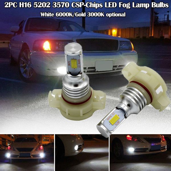 fog lights 2pc h16 5202 led light bulb chips led fog lamp bulbs white 6000k/gold 3000k car accessories for cruz #ger
fog lights 2pc h16 5202 led light bulb chips led fog lamp bulbs white 6000k/gold 3000k car accessories for cruz #ger