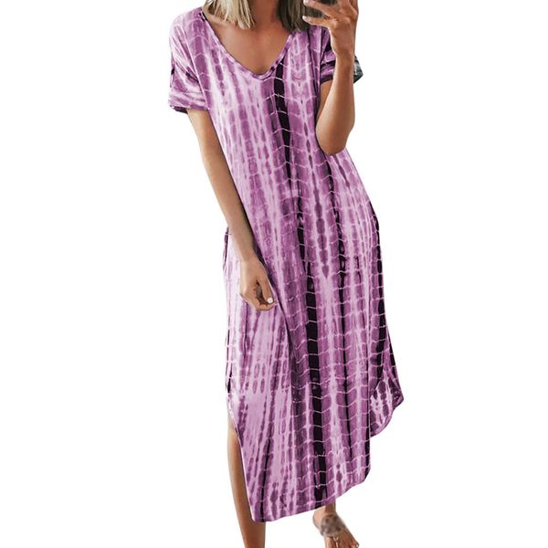 summer dress women loose print dress v-neck short sleeve boho large size irregular side split female, Black;gray
summer dress women loose print dress v-neck short sleeve boho large size irregular side split female, Black;gray