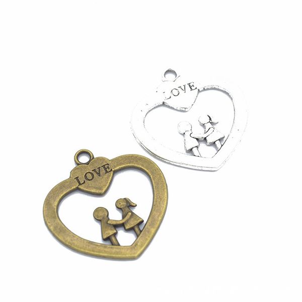 bulk 100pcs heart charms antique silver bronze tone love heart girl and boy charm pendants 34x33mm, Bronze;silver
bulk 100pcs heart charms antique silver bronze tone love heart girl and boy charm pendants 34x33mm, Bronze;silver