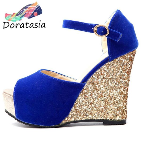 doratasia female fashion summer sandals open toe solid high wedges ankle strap sandals women party dress shoes woman, Black
doratasia female fashion summer sandals open toe solid high wedges ankle strap sandals women party dress shoes woman, Black
