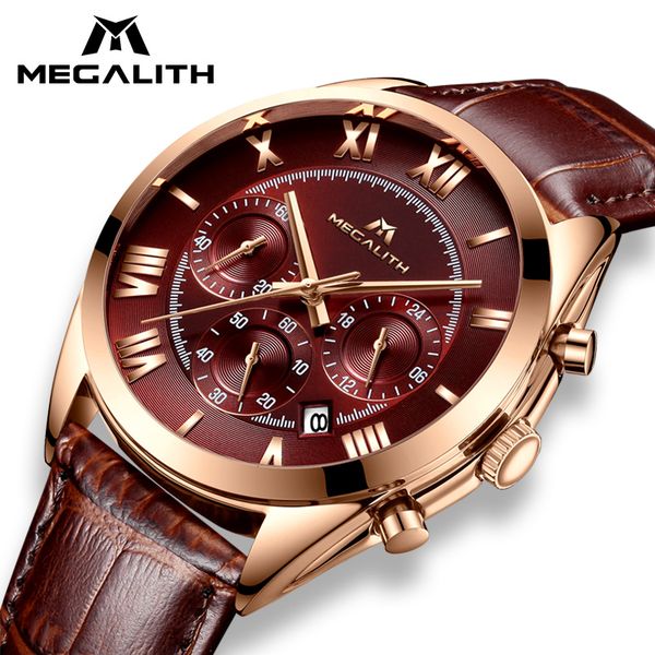 megalith fashion leather for men sport quartz clock waterproof date mens watches brand luxury watch relogio masculino c19041601, Slivery;brown
megalith fashion leather for men sport quartz clock waterproof date mens watches brand luxury watch relogio masculino c19041601, Slivery;brown