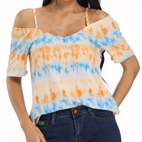 casual loose t-shirt women tie-dye t-shirt o neck gradient print short sleeves oversized ladies print strapless top, White
casual loose t-shirt women tie-dye t-shirt o neck gradient print short sleeves oversized ladies print strapless top, White