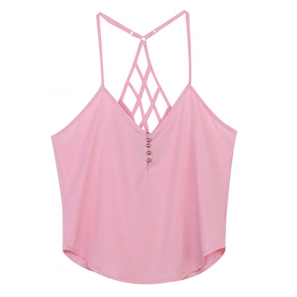 2018 women girls new fashion casual solid v-neck sleeveless camis summer spaghetti strap hollow out camis hot, White
2018 women girls new fashion casual solid v-neck sleeveless camis summer spaghetti strap hollow out camis hot, White