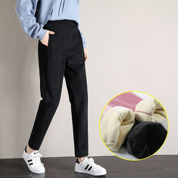 women's pants lamb causal thickening corduroy pants winter 2019 high waist black pink trousers female pantalon femme loose, Black;white
women's pants lamb causal thickening corduroy pants winter 2019 high waist black pink trousers female pantalon femme loose, Black;white