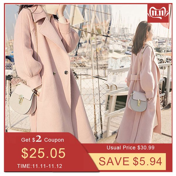 2019 autumn winter woolen coats women lantern sleeve wool&blends long woolen coat casual loose wool jacket female outwear, Black
2019 autumn winter woolen coats women lantern sleeve wool&blends long woolen coat casual loose wool jacket female outwear, Black