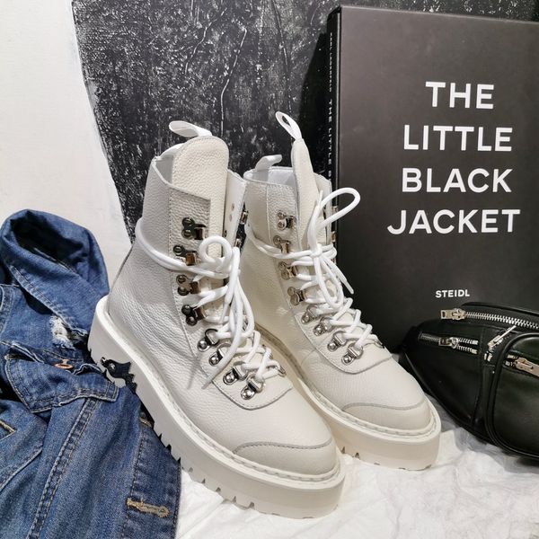 new 2019 white leather ankle boots women genuine leather biker boots women combat booties martin booties motorcycle boots, Black
new 2019 white leather ankle boots women genuine leather biker boots women combat booties martin booties motorcycle boots, Black