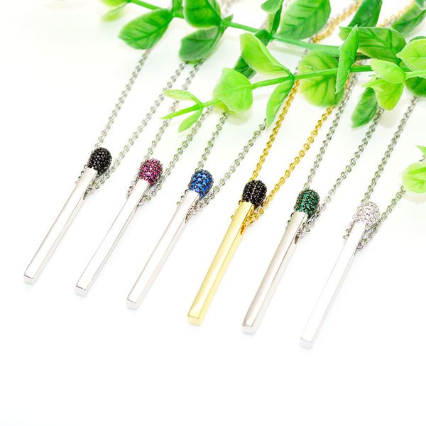 gold silver matchstick metal pendants black cz stone setting matches stainless steel chain necklace fashion women jewelry
gold silver matchstick metal pendants black cz stone setting matches stainless steel chain necklace fashion women jewelry
