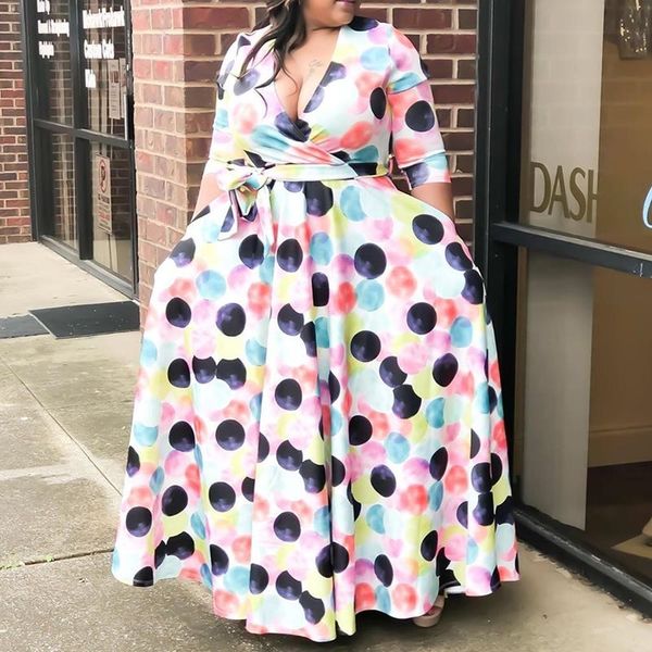 african plus size dresses for women 4xl 5xl v neck aline casual autumn polka dot pattern floor length long maxi dress 2019, Black;gray
african plus size dresses for women 4xl 5xl v neck aline casual autumn polka dot pattern floor length long maxi dress 2019, Black;gray